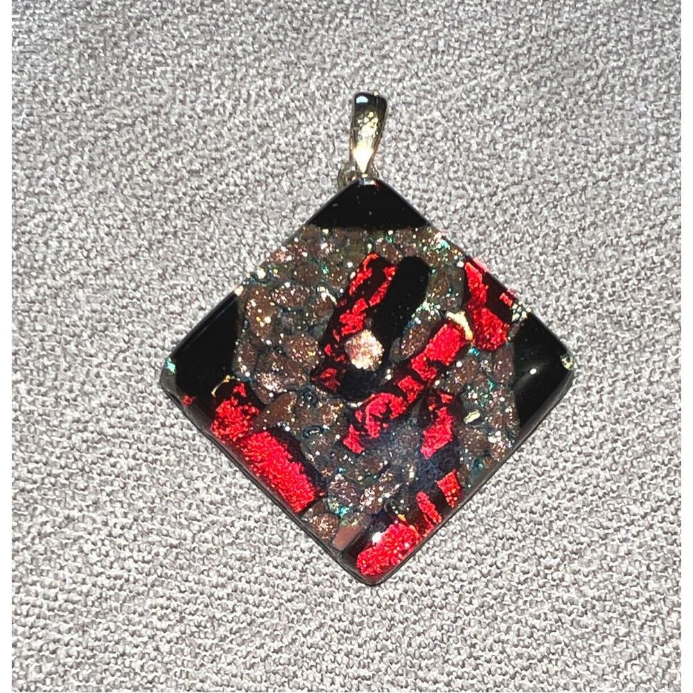 Vintage Hand Crafted Colorful Glass Pendant